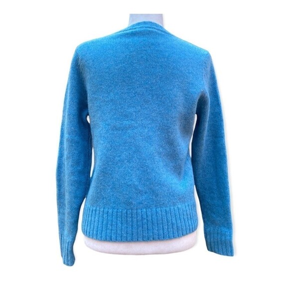 VS MODA INTERNATIONAL 100% Wool Turquoise Blue V-Neck Pullover Sweater Small S - Picture 3 of 7